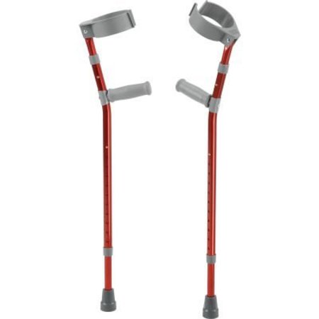 Drive Medical Pediatric Forearm Crutches, Small, Castle Red, Pair -  FC100-2GR